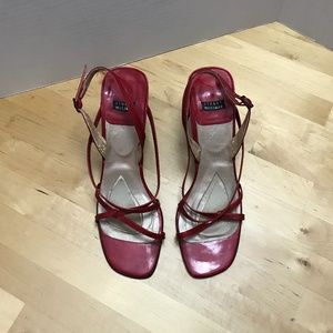 Stuart Weitzman Open-toed Sandals, Red/Black